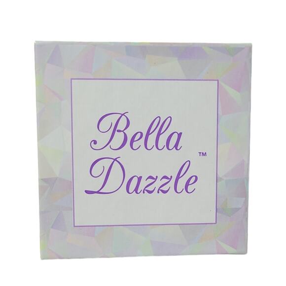 Bella Dazzle Silver Plated Beaded Oval Hoop Earring with Graduated Crystals - Picture 4 of 4